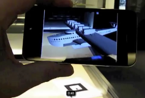 iPhone mit 3-D-Modell der Dornier X - Screenshot aus dem Video des Herstellers