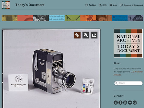 Tumblr Blog "Today's Document" der U.S. National Archives, Washington - Screenshot